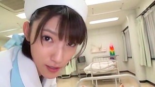 Japanese nurse Iioka Kanako enjoys sucking a dick beyond along to bed