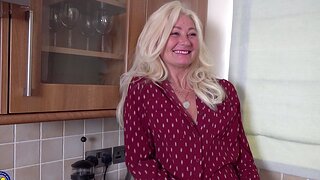 Blonde Ellen B. debilitating black stockings gets fucked hard